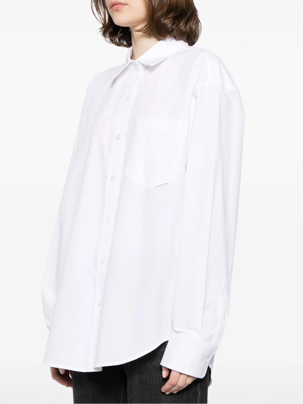 Alexander Wang Oversized Boyfriend Shirt Long Sleeve Button Front White Sz M